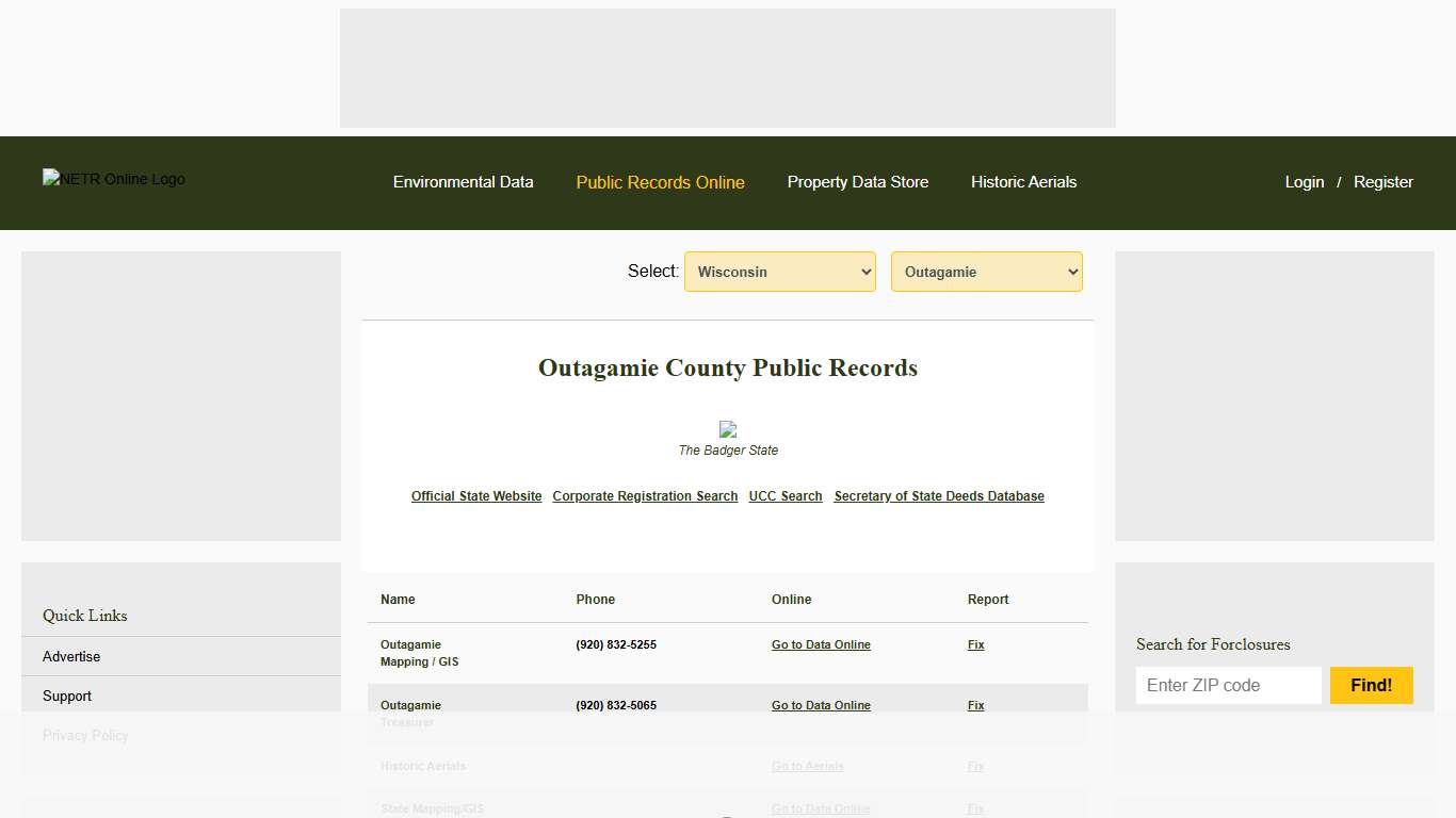 NETR Online • Outagamie • Outagamie Public Records, Search Outagamie Records, Outagamie Property Tax, Wisconsin Property Search, Wisconsin Assessor
